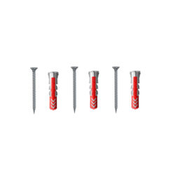 Screw and Plug Fixings for rail installation, pack of 3
