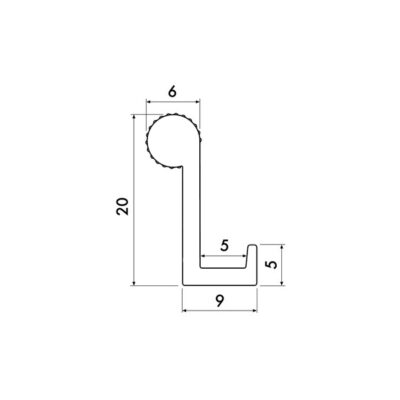 artiteq alu hook 2mm 10kg drawing 1