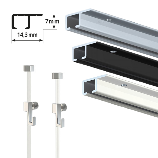 ARTITEQ Top Rail Art Hanging Set 200cm max. 20kg/m 1 ARTITEQ Top Rail Art Hanging Set 200cm max. 20kg/m