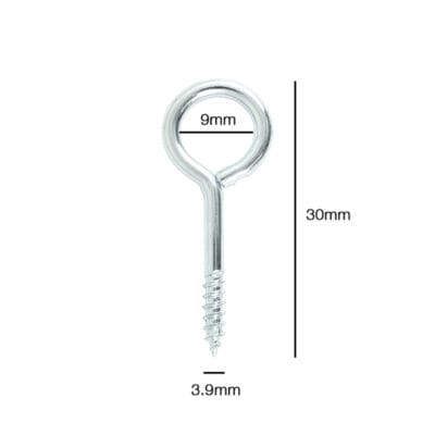 screw eyes carbon steel zinc 30mm