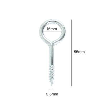 screw eyes carbon steel zinc 55mm